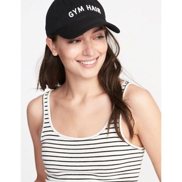 Old Navy “Gym Hair, Don’t Care” Women’s Adjustable Strapback Baseball Hat - Picture 11 of 13